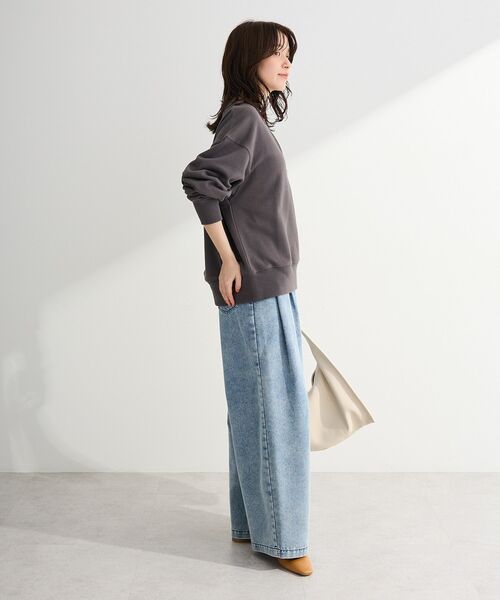 Green　Parks（グリーンパークス）の「ハーフZip裏毛プルオーバー（Tシャツ/カットソー・レディース・チャコールグレー/オレンジ/ホワイト系その他2/ホワイト系その他・FREE）」の16枚目の写真