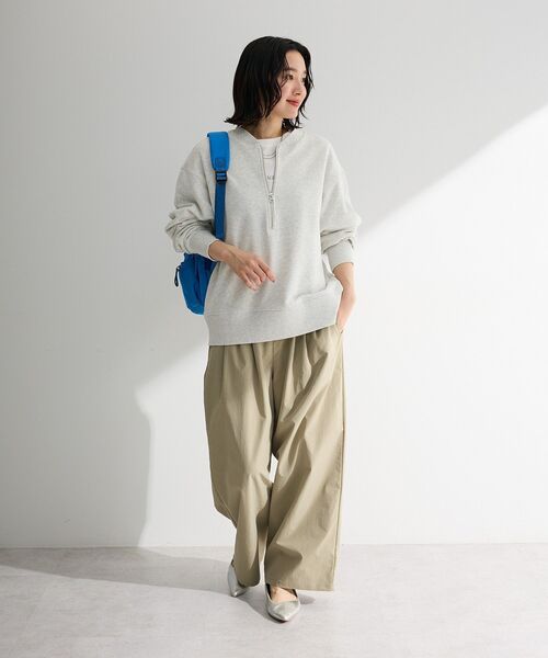 Green　Parks（グリーンパークス）の「ハーフZip裏毛プルオーバー（Tシャツ/カットソー・レディース・チャコールグレー/オレンジ/ホワイト系その他2/ホワイト系その他・FREE）」の21枚目の写真