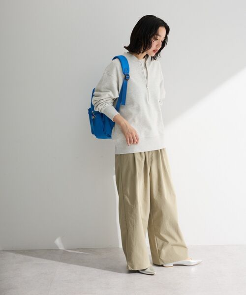 Green　Parks（グリーンパークス）の「ハーフZip裏毛プルオーバー（Tシャツ/カットソー・レディース・チャコールグレー/オレンジ/ホワイト系その他2/ホワイト系その他・FREE）」の22枚目の写真