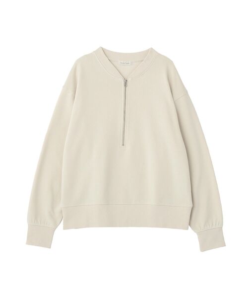 Green　Parks（グリーンパークス）の「ハーフZip裏毛プルオーバー（Tシャツ/カットソー・レディース・チャコールグレー/オレンジ/ホワイト系その他2/ホワイト系その他・FREE）」の12枚目の写真