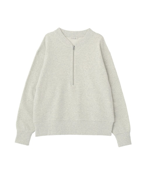 Green　Parks（グリーンパークス）の「ハーフZip裏毛プルオーバー（Tシャツ/カットソー・レディース・チャコールグレー/オレンジ/ホワイト系その他2/ホワイト系その他・FREE）」の2枚目の写真