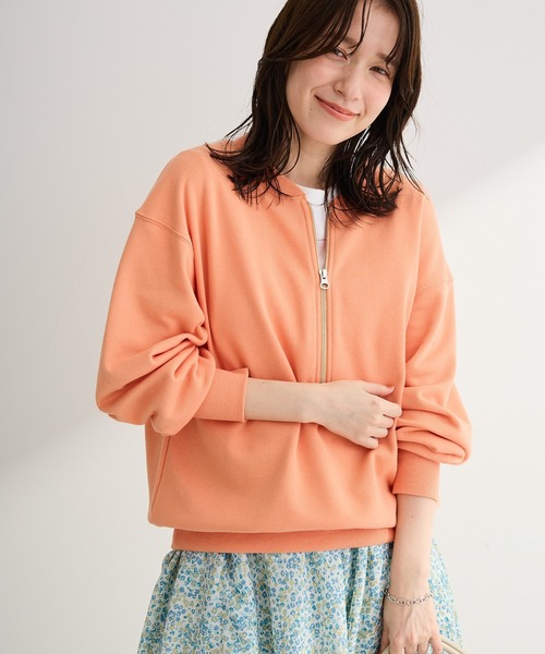 Green　Parks（グリーンパークス）の「ハーフZip裏毛プルオーバー（Tシャツ/カットソー・レディース・チャコールグレー/オレンジ/ホワイト系その他2/ホワイト系その他・FREE）」の11枚目の写真