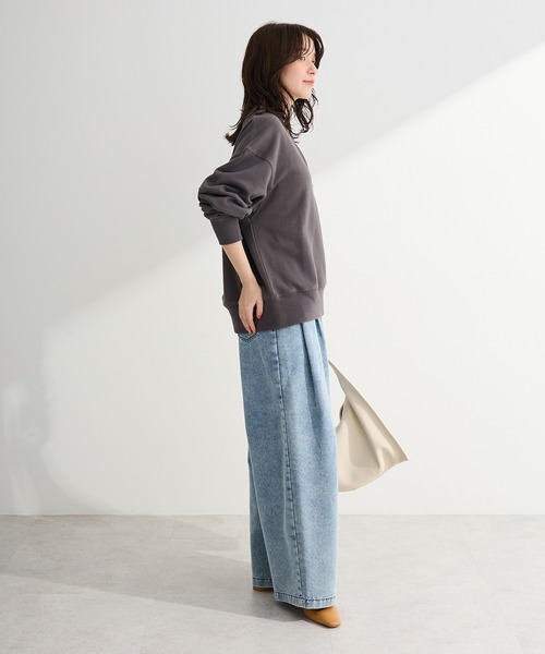 Green　Parks（グリーンパークス）の「ハーフZip裏毛プルオーバー（Tシャツ/カットソー・レディース・チャコールグレー/オレンジ/ホワイト系その他2/ホワイト系その他・FREE）」の15枚目の写真