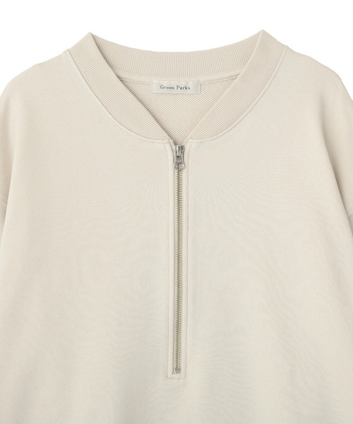 Green　Parks（グリーンパークス）の「ハーフZip裏毛プルオーバー（Tシャツ/カットソー・レディース・チャコールグレー/オレンジ/ホワイト系その他2/ホワイト系その他・FREE）」の22枚目の写真