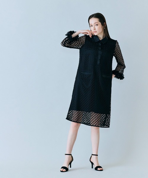 Audie a Muses(オーディアミューズ)の「ラグジュアリーレースワンピース(ワンピース・レディース・ブラック/オフホワイト・38/40/42)」の1枚目の写真