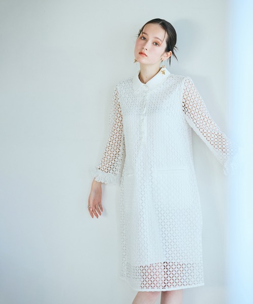 Audie a Muses(オーディアミューズ)の「ラグジュアリーレースワンピース(ワンピース・レディース・ブラック/オフホワイト・38/40/42)」の10枚目の写真