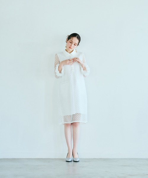Audie a Muses(オーディアミューズ)の「ラグジュアリーレースワンピース(ワンピース・レディース・ブラック/オフホワイト・38/40/42)」の18枚目の写真