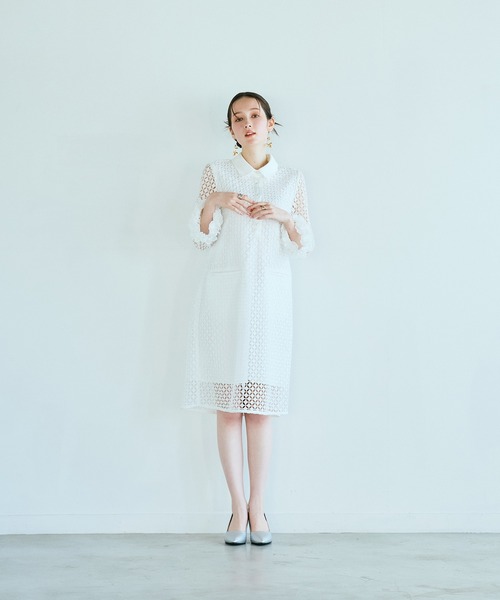 Audie a Muses(オーディアミューズ)の「ラグジュアリーレースワンピース(ワンピース・レディース・ブラック/オフホワイト・38/40/42)」の19枚目の写真