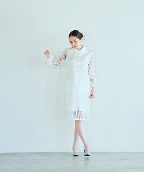 Audie a Muses(オーディアミューズ)の「ラグジュアリーレースワンピース(ワンピース・レディース・ブラック/オフホワイト・38/40/42)」の20枚目の写真