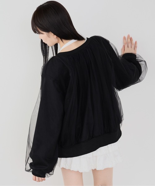 ROOPTOKYO(ループトウキョウ)の「ギャザーデザインシアーブラウスジャケット 冬服(ブルゾン・レディース・グレー/ブラック・FREE)」の22枚目の写真
