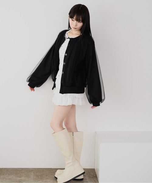 ROOPTOKYO(ループトウキョウ)の「ギャザーデザインシアーブラウスジャケット 冬服(ブルゾン・レディース・グレー/ブラック・FREE)」の17枚目の写真