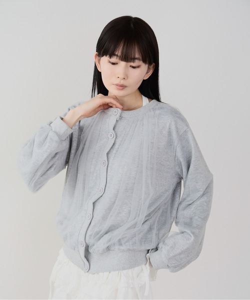 ROOPTOKYO(ループトウキョウ)の「ギャザーデザインシアーブラウスジャケット 冬服(ブルゾン・レディース・グレー/ブラック・FREE)」の9枚目の写真