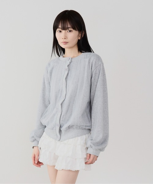 ROOPTOKYO(ループトウキョウ)の「ギャザーデザインシアーブラウスジャケット 冬服(ブルゾン・レディース・グレー/ブラック・FREE)」の13枚目の写真