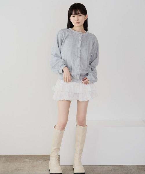 ROOPTOKYO(ループトウキョウ)の「ギャザーデザインシアーブラウスジャケット 冬服(ブルゾン・レディース・グレー/ブラック・FREE)」の3枚目の写真