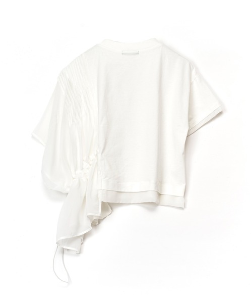 AULA AILA（アウラアイラ）の「ディファレントマテリアルレイヤードＴシャツ（Tシャツ/カットソー・レディース・ホワイト/ライトブルー/ブラック・0）」の21枚目の写真