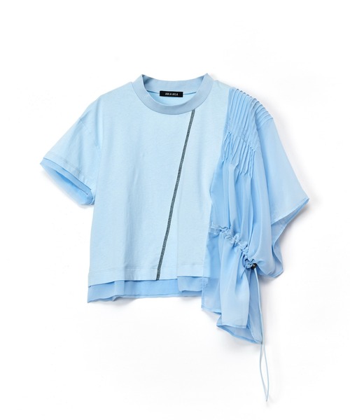 AULA AILA（アウラアイラ）の「ディファレントマテリアルレイヤードＴシャツ（Tシャツ/カットソー・レディース・ホワイト/ライトブルー/ブラック・0）」の22枚目の写真