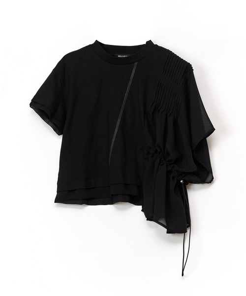 AULA AILA（アウラアイラ）の「ディファレントマテリアルレイヤードＴシャツ（Tシャツ/カットソー・レディース・ホワイト/ライトブルー/ブラック・0）」の18枚目の写真