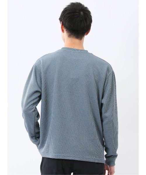 TAKA-Q（タカキュー）の「【インナー ロンＴ】タカキュー ブロックジャガード クルーネック 長袖 Tシャツ（Tシャツ/カットソー・メンズ・ブラック/サックスブルー・MEDIUM/LARGE/X-LARGE）」の19枚目の写真