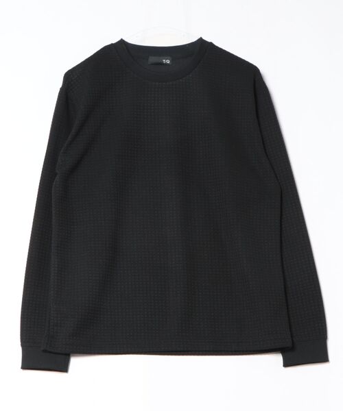 TAKA-Q（タカキュー）の「【インナー ロンＴ】タカキュー ブロックジャガード クルーネック 長袖 Tシャツ（Tシャツ/カットソー・メンズ・ブラック/サックスブルー・MEDIUM/LARGE/X-LARGE）」の22枚目の写真