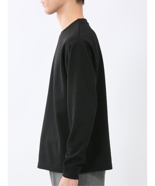 TAKA-Q（タカキュー）の「【インナー ロンＴ】タカキュー ブロックジャガード クルーネック 長袖 Tシャツ（Tシャツ/カットソー・メンズ・ブラック/サックスブルー・MEDIUM/LARGE/X-LARGE）」の4枚目の写真