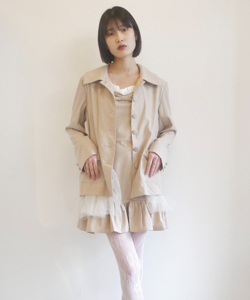 HONEY MI HONEY(ハニーミーハニー)の「pinstripe ribbon mini one-piece(ワンピース・レディース・グレー/ベージュ/ブラック・FREE)」の11枚目の写真