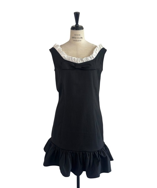 HONEY MI HONEY(ハニーミーハニー)の「pinstripe ribbon mini one-piece(ワンピース・レディース・グレー/ベージュ/ブラック・FREE)」の22枚目の写真