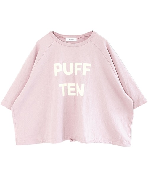 SOLAMONAT(ソラモナ)の「パフ天竺 裾ヒモ5分袖プルオーバー プリント(PUFF TEN)(Tシャツ/カットソー・レディース・ライトブルー/ライトピンク/ホワイト×ブラック/ブラック/ホワイト×ピンク/杢グレー/ホワイト×グレー/キナリ・FREE)」の8枚目の写真