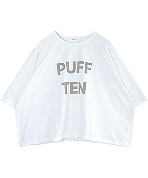 SOLAMONAT(ソラモナ)の「パフ天竺 裾ヒモ5分袖プルオーバー プリント(PUFF TEN)(Tシャツ/カットソー・レディース・ライトブルー/ライトピンク/ホワイト×ブラック/ブラック/ホワイト×ピンク/杢グレー/ホワイト×グレー/キナリ・FREE)」の16枚目の写真