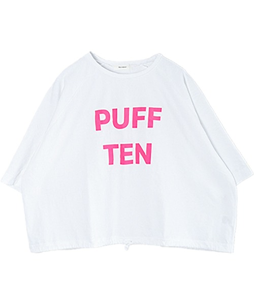 SOLAMONAT(ソラモナ)の「パフ天竺 裾ヒモ5分袖プルオーバー プリント(PUFF TEN)(Tシャツ/カットソー・レディース・ライトブルー/ライトピンク/ホワイト×ブラック/ブラック/ホワイト×ピンク/杢グレー/ホワイト×グレー/キナリ・FREE)」の19枚目の写真