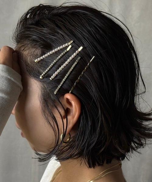 Heartdance（ハートダンス）の「パールビジューミックスヘアピン　5本セット（ヘアピン・レディース・シルバー/ゴールド・FREE）」の2枚目の写真