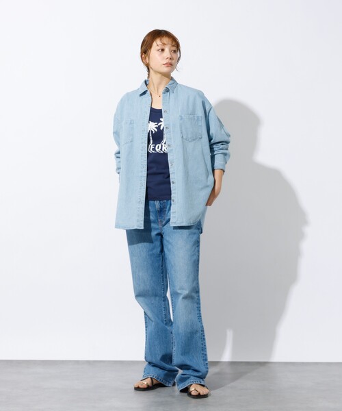 MICA&DEAL(マイカ&ディール)の「【MICA&DEAL /マイカアンドディール】Denim shirt / デニムシャツ(シャツ/ブラウス・メンズ・グレー/ライトブルー・フリー)」の3枚目の写真