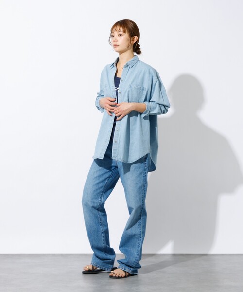 MICA&DEAL(マイカ&ディール)の「【MICA&DEAL /マイカアンドディール】Denim shirt / デニムシャツ(シャツ/ブラウス・メンズ・グレー/ライトブルー・フリー)」の5枚目の写真