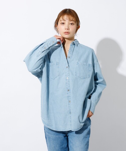 MICA&DEAL(マイカ&ディール)の「【MICA&DEAL /マイカアンドディール】Denim shirt / デニムシャツ(シャツ/ブラウス・メンズ・グレー/ライトブルー・フリー)」の6枚目の写真