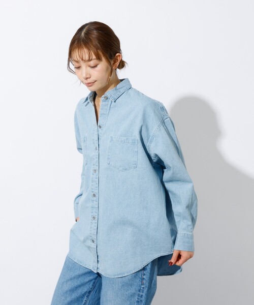 MICA&DEAL(マイカ&ディール)の「【MICA&DEAL /マイカアンドディール】Denim shirt / デニムシャツ(シャツ/ブラウス・メンズ・グレー/ライトブルー・フリー)」の7枚目の写真