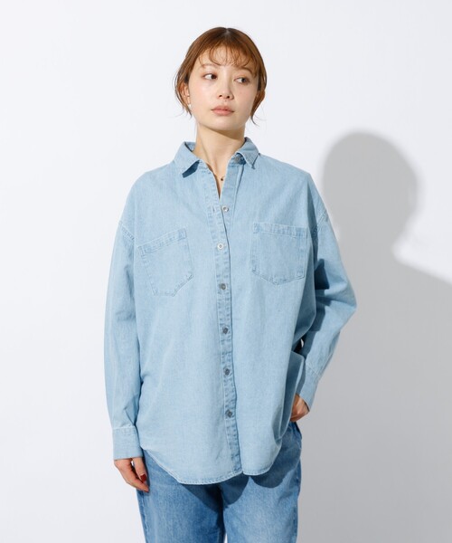 MICA&DEAL(マイカ&ディール)の「【MICA&DEAL /マイカアンドディール】Denim shirt / デニムシャツ(シャツ/ブラウス・メンズ・グレー/ライトブルー・フリー)」の8枚目の写真