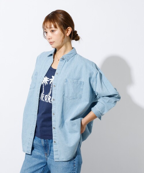 MICA&DEAL(マイカ&ディール)の「【MICA&DEAL /マイカアンドディール】Denim shirt / デニムシャツ(シャツ/ブラウス・メンズ・グレー/ライトブルー・フリー)」の9枚目の写真