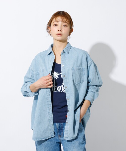 MICA&DEAL(マイカ&ディール)の「【MICA&DEAL /マイカアンドディール】Denim shirt / デニムシャツ(シャツ/ブラウス・メンズ・グレー/ライトブルー・フリー)」の10枚目の写真