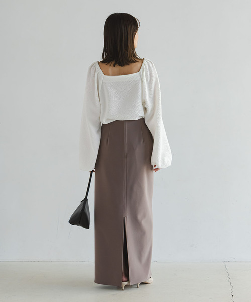 Noble（ノーブル）の「《追加》ボリュームスリーブドビーブラウス（シャツ/ブラウス・レディース・ブラック/ホワイト・FREE）」の8枚目の写真