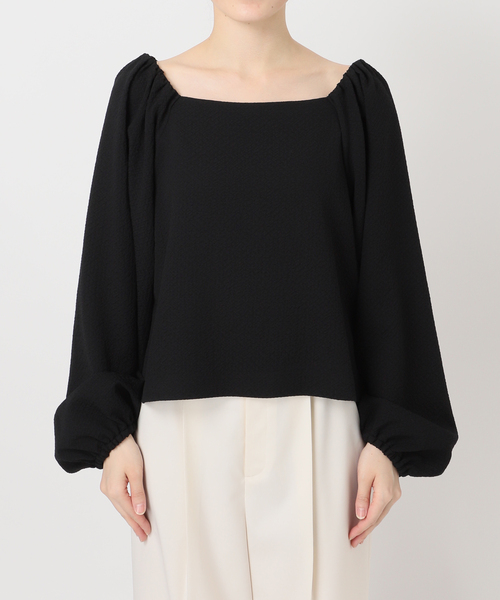 Noble（ノーブル）の「《追加》ボリュームスリーブドビーブラウス（シャツ/ブラウス・レディース・ブラック/ホワイト・FREE）」の9枚目の写真