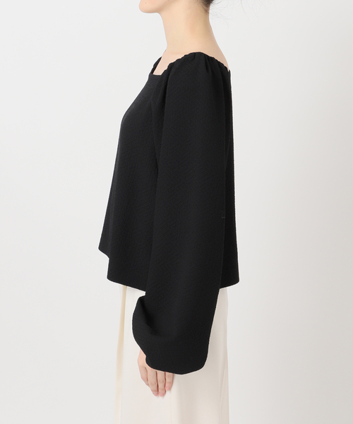 Noble（ノーブル）の「《追加》ボリュームスリーブドビーブラウス（シャツ/ブラウス・レディース・ブラック/ホワイト・FREE）」の10枚目の写真