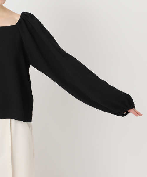 Noble（ノーブル）の「《追加》ボリュームスリーブドビーブラウス（シャツ/ブラウス・レディース・ブラック/ホワイト・FREE）」の13枚目の写真