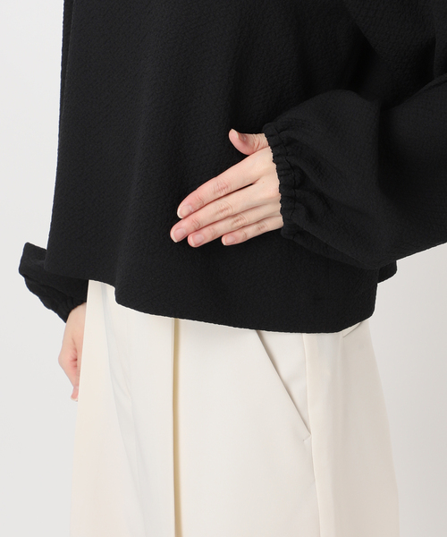 Noble（ノーブル）の「《追加》ボリュームスリーブドビーブラウス（シャツ/ブラウス・レディース・ブラック/ホワイト・FREE）」の14枚目の写真