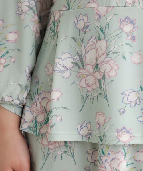LAURA ASHLEY(ローラアシュレイ)の「【袖口ゴム仕様/洗える/ジャージ素材/同柄アイテムあり】サトクリフ チューリップス柄プルオーバー(Tシャツ/カットソー・レディース・グリーン系1/ネイビー系・40/38)」の16枚目の写真