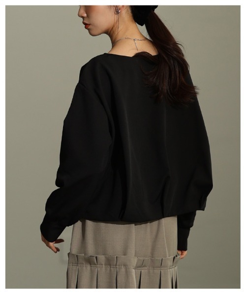Sawa a la mode(サワアラモード)の「ライトポンチバルーンヘムプルオーバー(Tシャツ/カットソー・レディース・ブラック/サックスブルー/オフホワイト・FREE)」の10枚目の写真