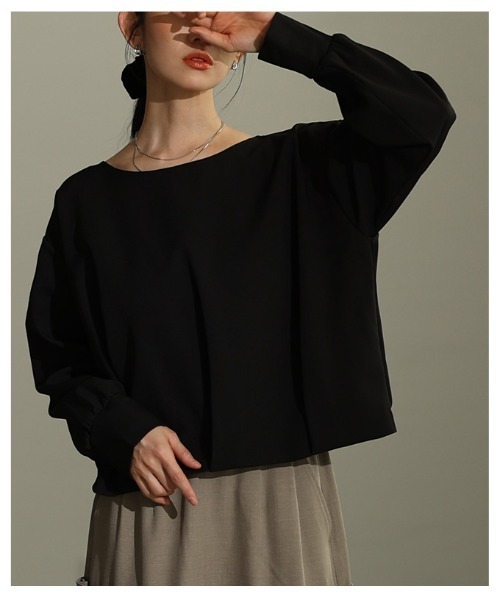 Sawa a la mode(サワアラモード)の「ライトポンチバルーンヘムプルオーバー(Tシャツ/カットソー・レディース・ブラック/サックスブルー/オフホワイト・FREE)」の11枚目の写真