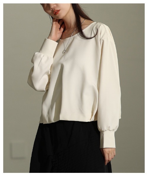 Sawa a la mode(サワアラモード)の「ライトポンチバルーンヘムプルオーバー(Tシャツ/カットソー・レディース・ブラック/サックスブルー/オフホワイト・FREE)」の14枚目の写真