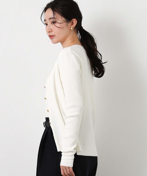 Gready Brilliant（グレディブリリアン）の「リブＶネックカーディガン（カーディガン/ボレロ・レディース・トップグレー/オフホワイト/レッド・FREE）」の9枚目の写真