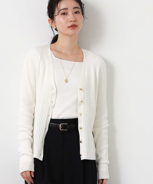 Gready Brilliant（グレディブリリアン）の「リブＶネックカーディガン（カーディガン/ボレロ・レディース・トップグレー/オフホワイト/レッド・FREE）」の11枚目の写真