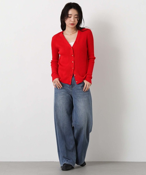 Gready Brilliant（グレディブリリアン）の「リブＶネックカーディガン（カーディガン/ボレロ・レディース・トップグレー/オフホワイト/レッド・FREE）」の21枚目の写真