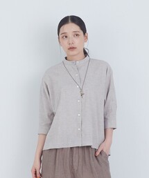 コットンリネンブラウス